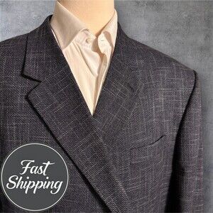 OAK HILL 4XL 58R/60R Men's Navy Blazer Sport Coat Two Button Casual Jacket